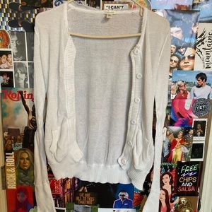 White button cardigan